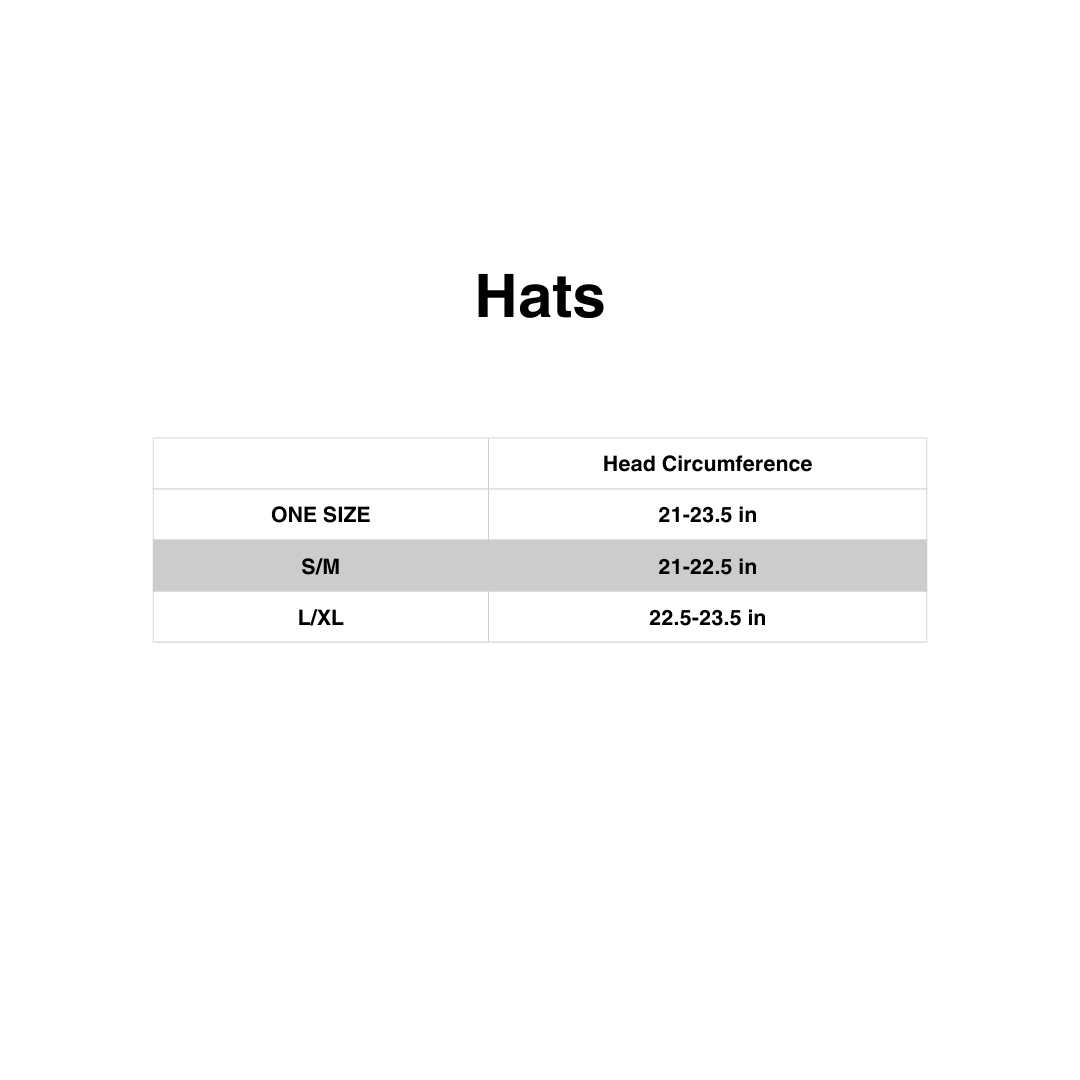 Caps Size Chart